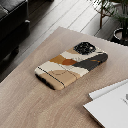 Abstract Earth Tone Phone Case — Mid-Century Minimalist Tough Case