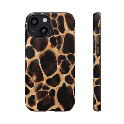 Phone Case — Brown Leather Dot Texture Rugged Protective Cover