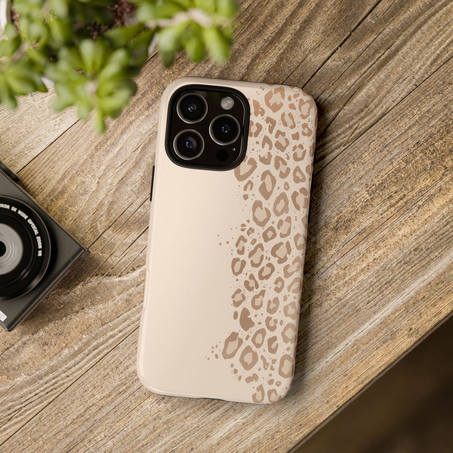 Phone Case – Beige Leopard Print Protective Cover