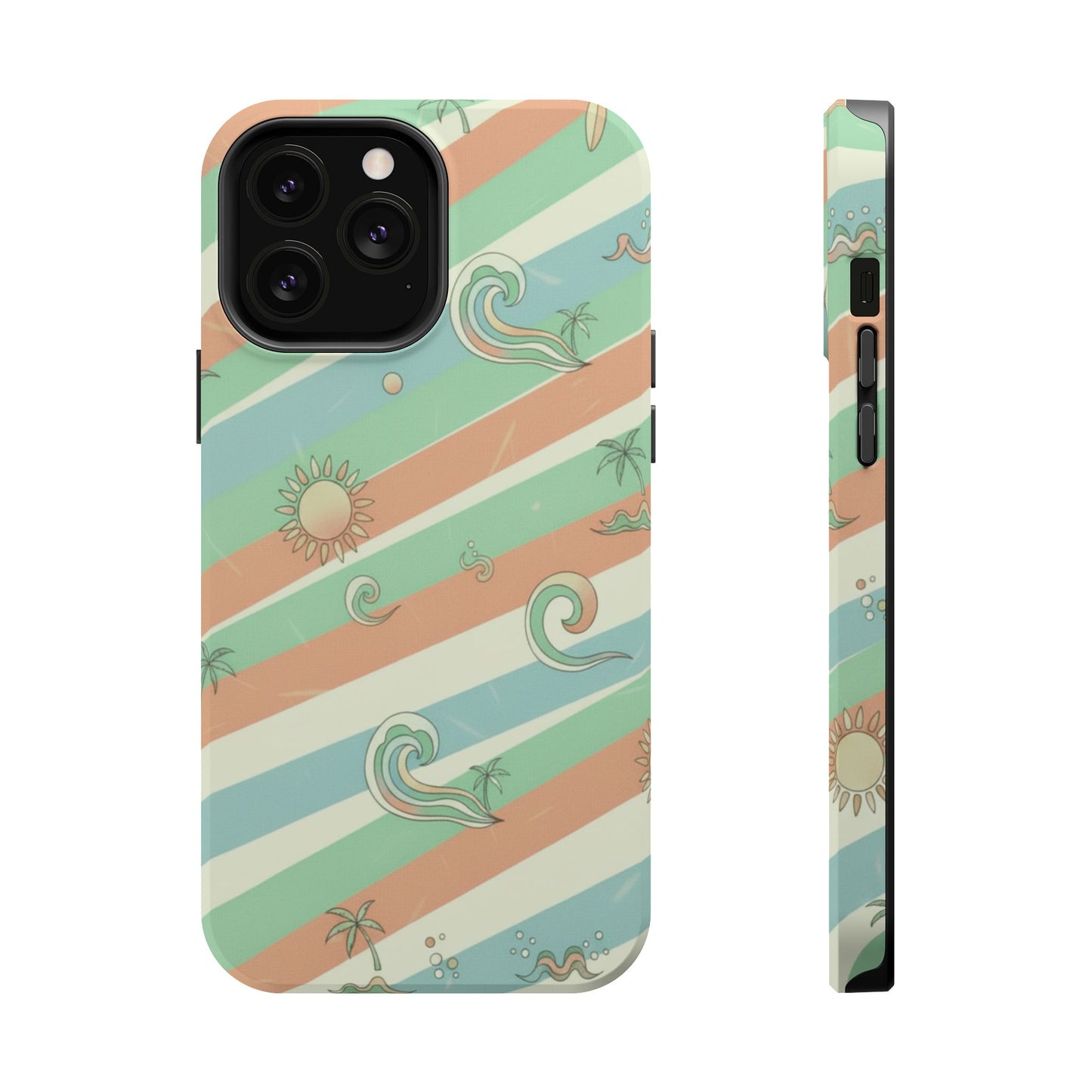 Magnetic Impact-Resistant Phone Case — Retro Surf Stripes