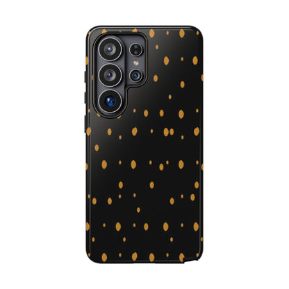 Black & Gold Dot Tough Phone Case — Protective Sparkle Pattern