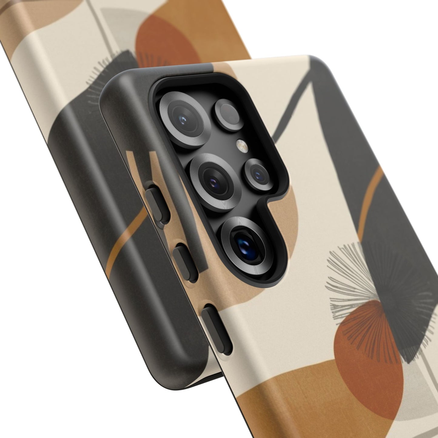 Abstract Earth Tone Phone Case — Mid-Century Minimalist Tough Case