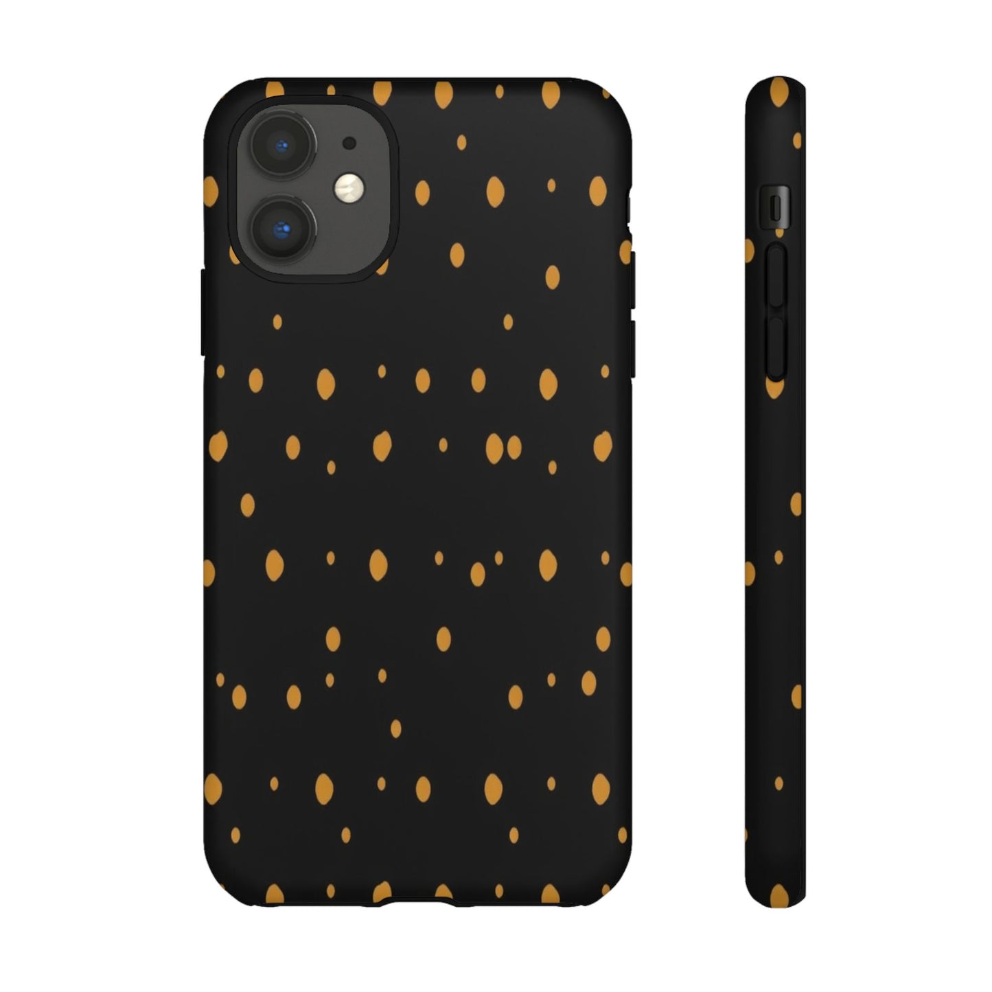 Black & Gold Dot Tough Phone Case — Protective Sparkle Pattern