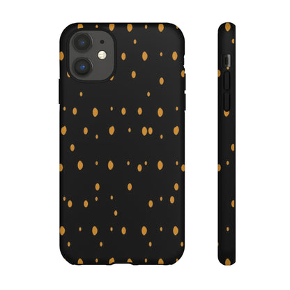 Black & Gold Dot Tough Phone Case — Protective Sparkle Pattern