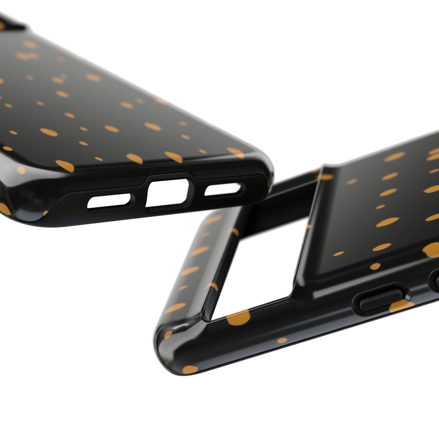 Black & Gold Dot Tough Phone Case — Protective Sparkle Pattern