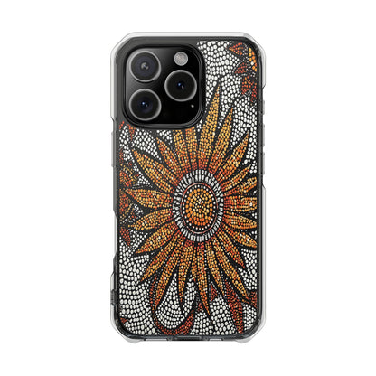 Clear Impact Phone Case — Mosaic Sunflower Magnetic Protective Case