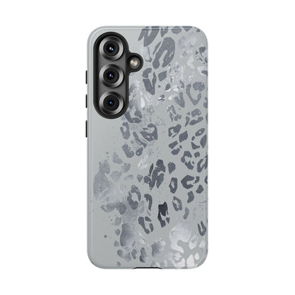 Gray Leopard Print Tough Phone Case