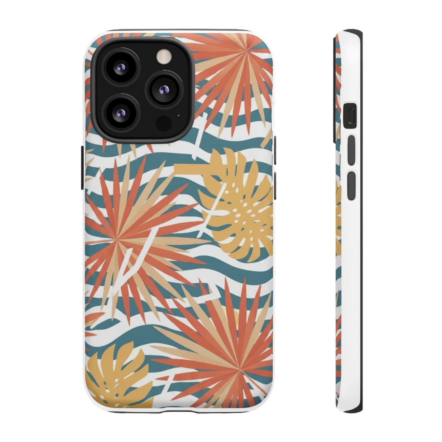 Tropical Palm Tough Phone Case – Retro Wave Floral Protective Cover