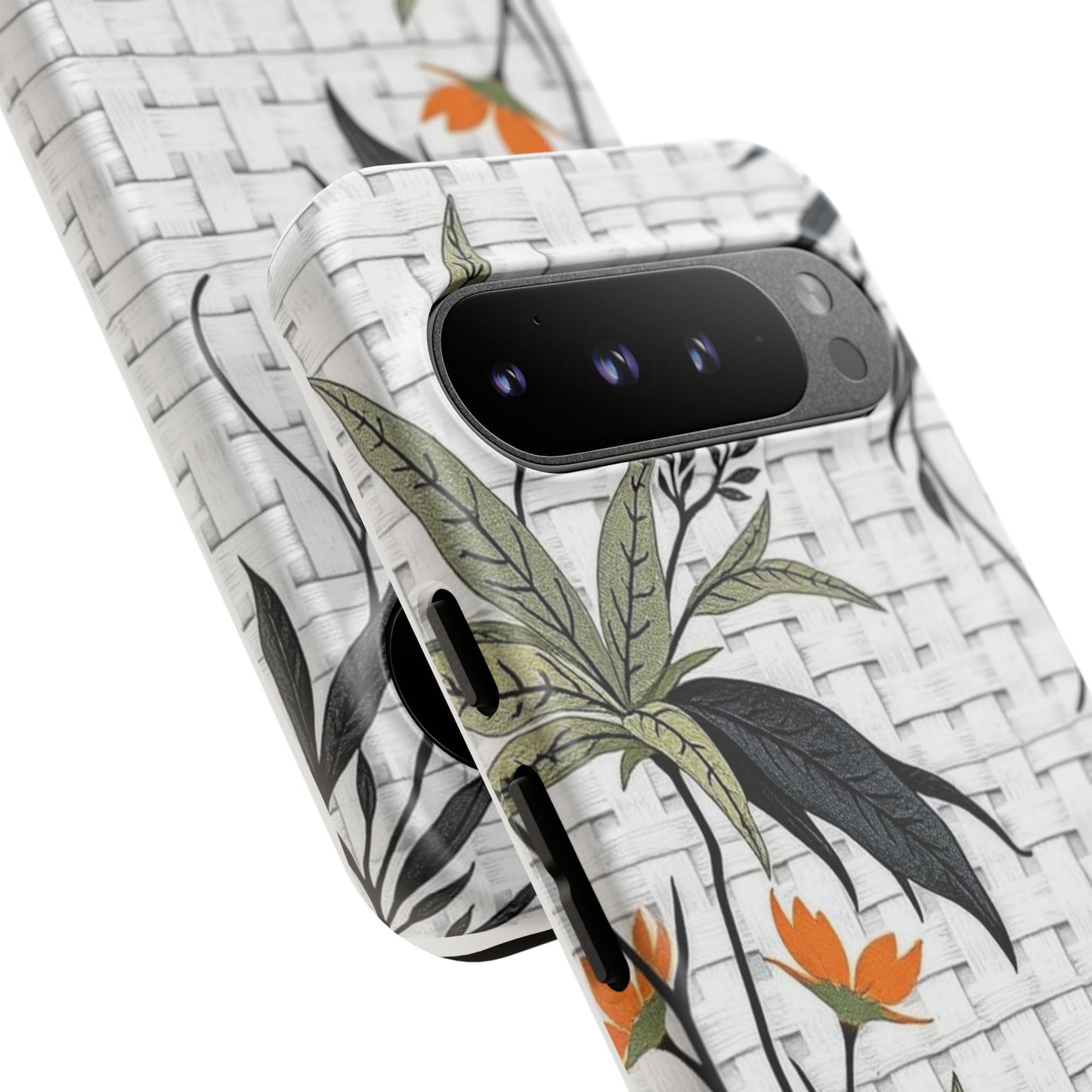 Floral Woven Tough Phone Case — Protective Botanical iPhone Cover
