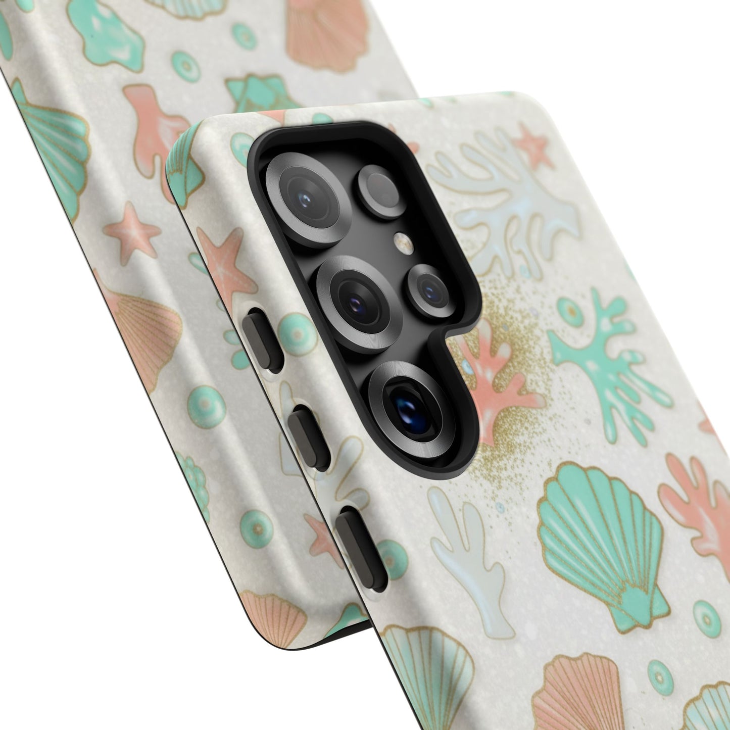 Seashell Coral Phone Case — Pastel Beach Shells Protective Tough Case