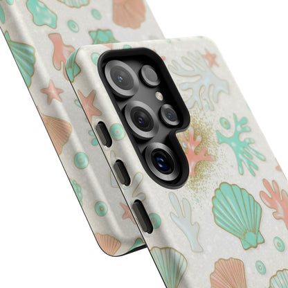 Seashell Coral Phone Case — Pastel Beach Shells Protective Tough Case