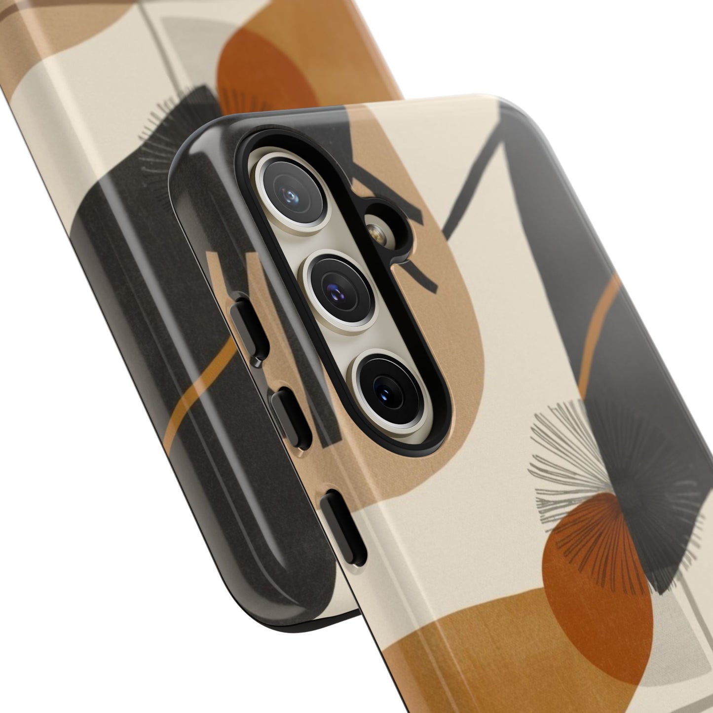 Abstract Earth Tone Phone Case — Mid-Century Minimalist Tough Case