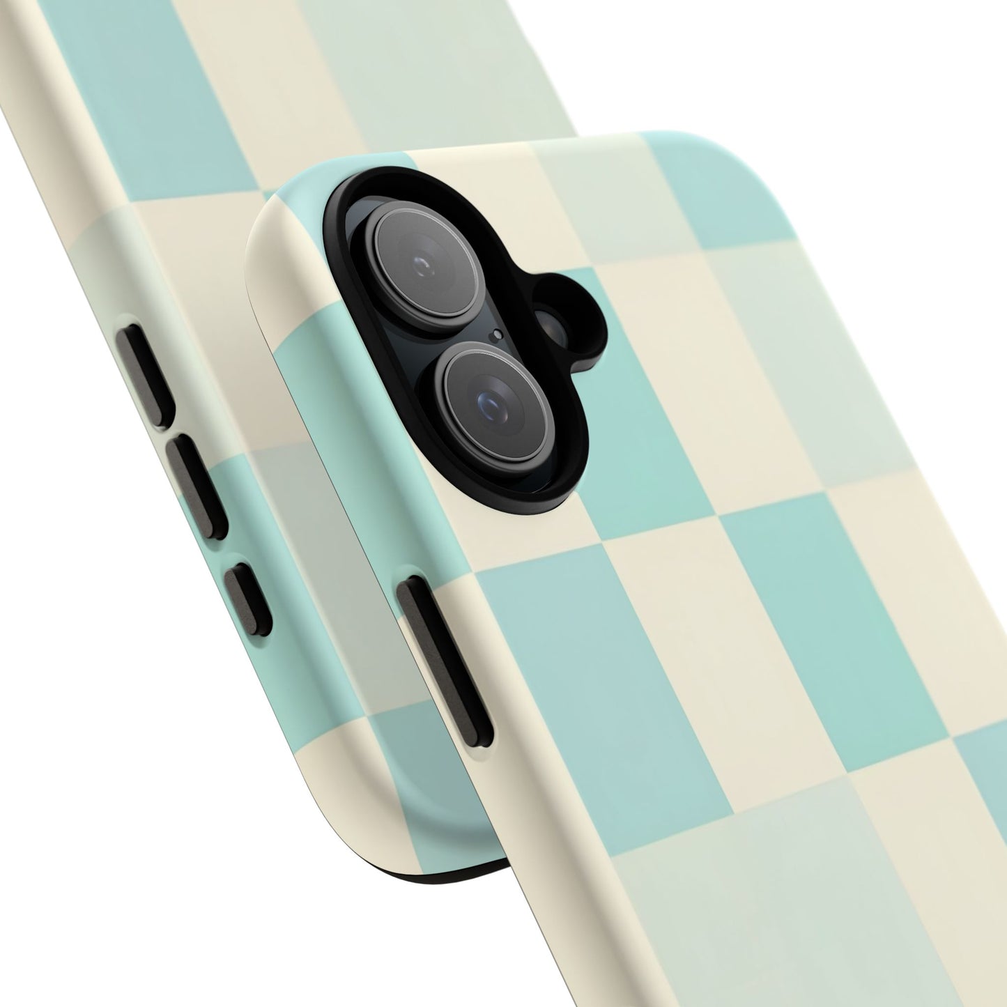 Pastel Checkerboard Tough Case – Mint & Cream Protective Phone Cover