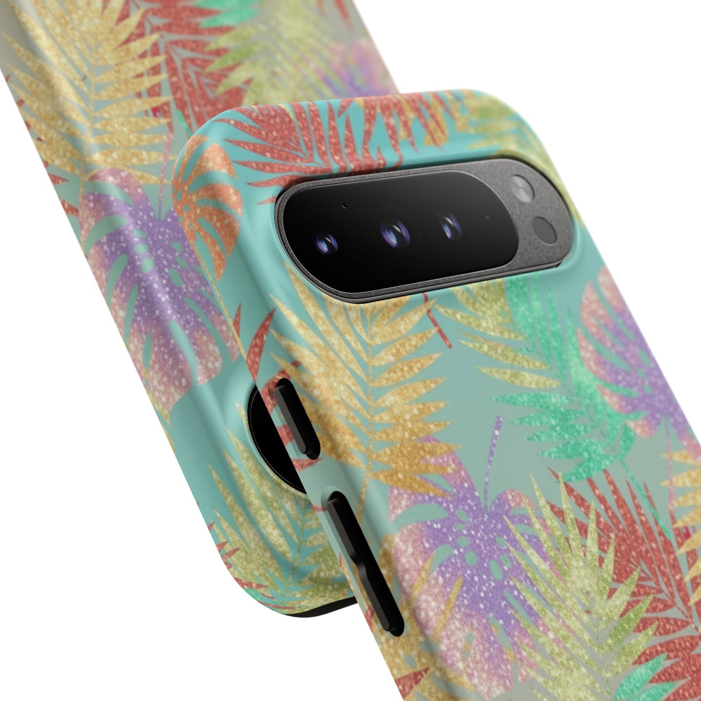 Tropical Palm Leaf Tough Phone Case – Colorful Pastel Botanical Protection