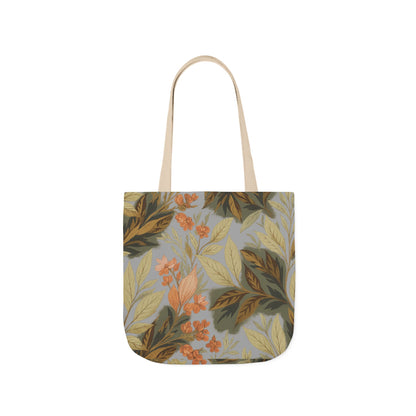 Floral Vintage Leaves Canvas Tote — Botanical Market Bag