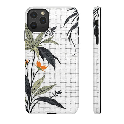 Floral Woven Tough Phone Case — Protective Botanical iPhone Cover