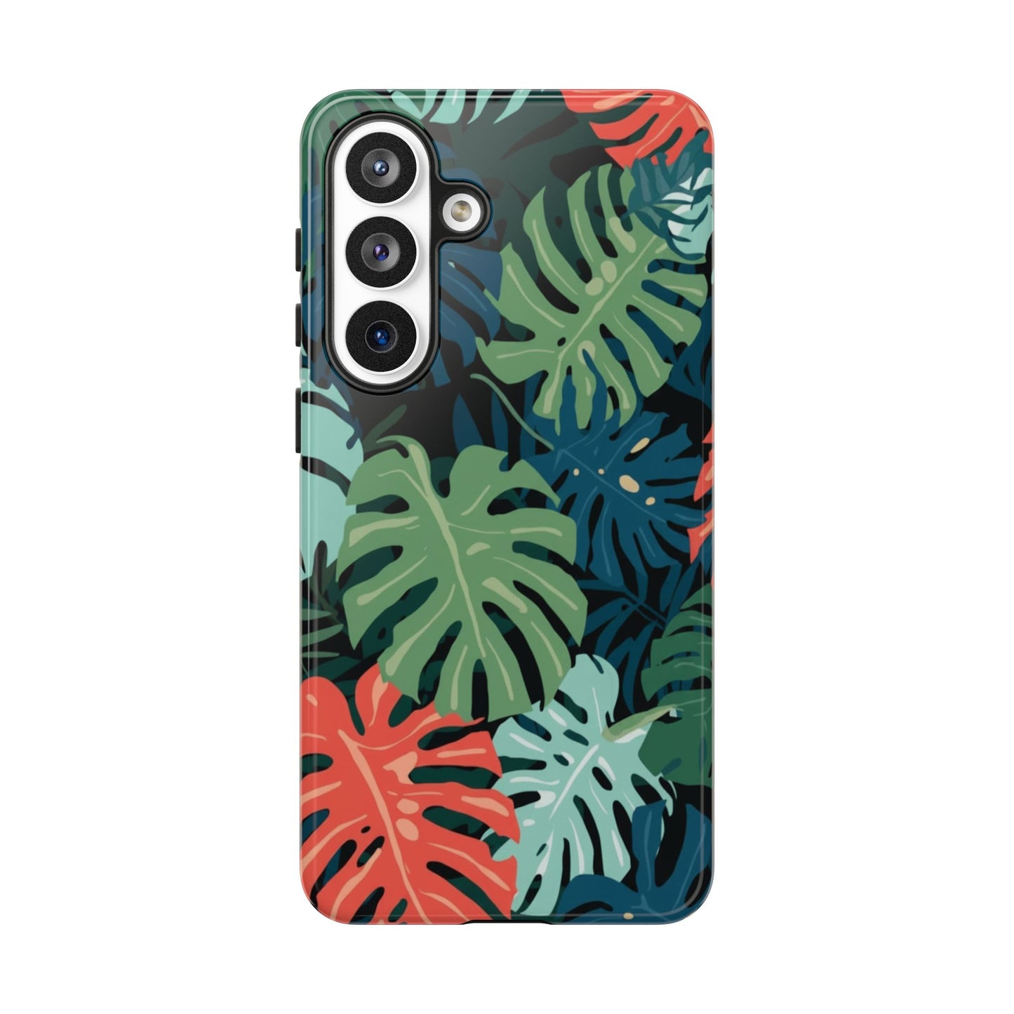 Tropical Monstera Phone Case — Colorful Leaf Protective Tough Case
