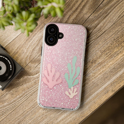 Pink Glitter Seaweed Tough Case - Sparkle Protective Phone Cover