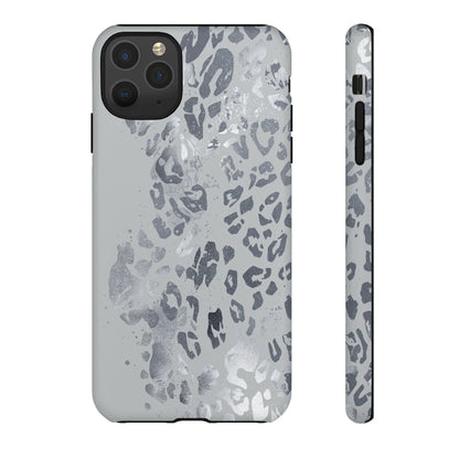 Gray Leopard Print Tough Phone Case
