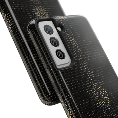 Tough Phone Case — Black Textured Metallic Dot Shield