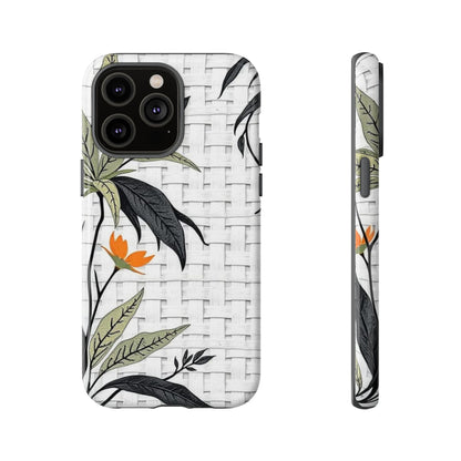 Floral Woven Tough Phone Case — Protective Botanical iPhone Cover