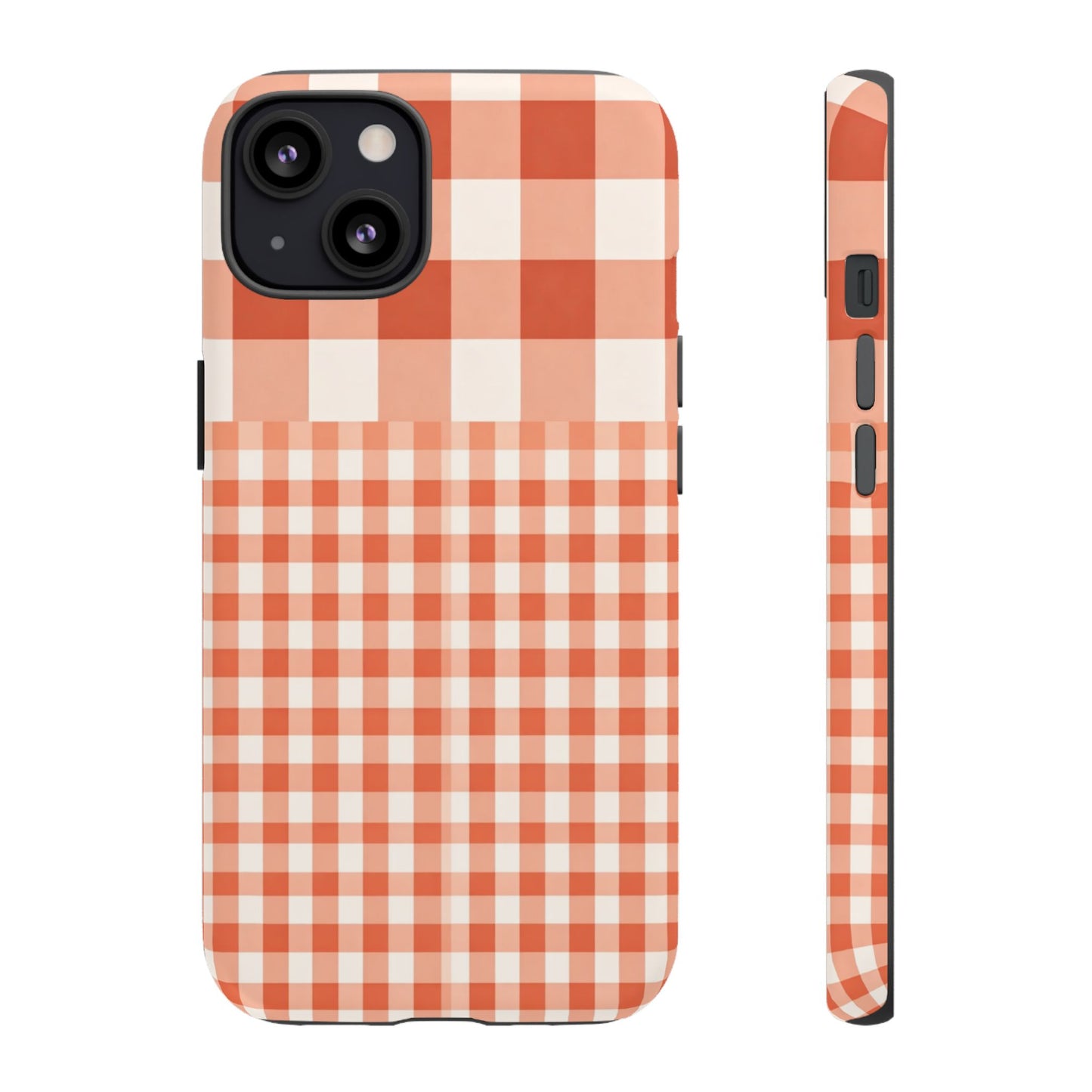Buffalo Check Tough Phone Case — Orange Gingham Protective Cover