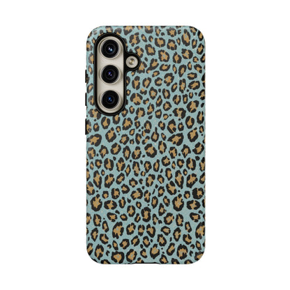 Leopard Print Tough Phone Case - Blue Cheetah Protective Cover