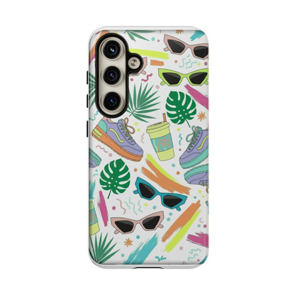Tough Cases — Colorful Retro Sneakers & Sunglasses Phone Case