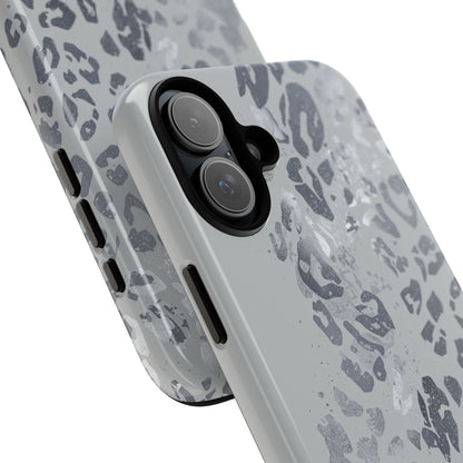 Gray Leopard Print Tough Phone Case