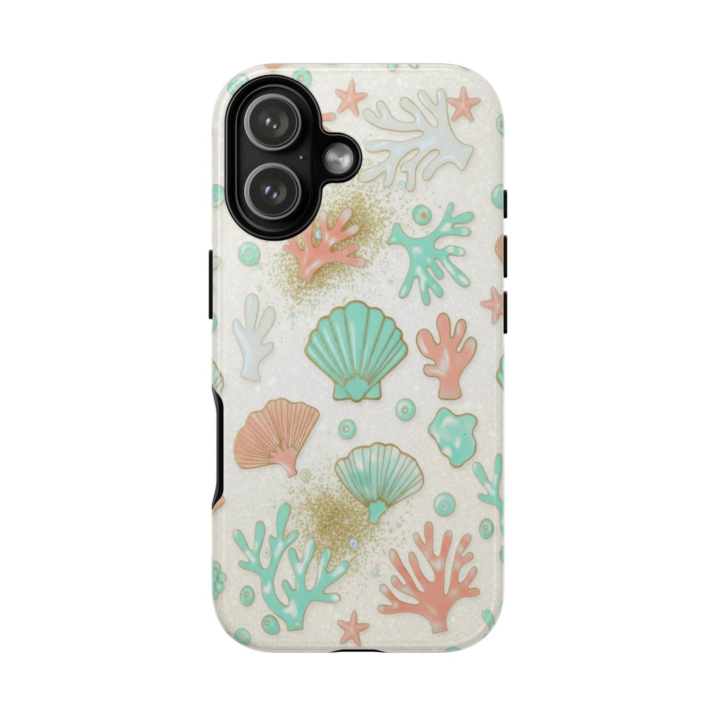Seashell Coral Phone Case — Pastel Beach Shells Protective Tough Case