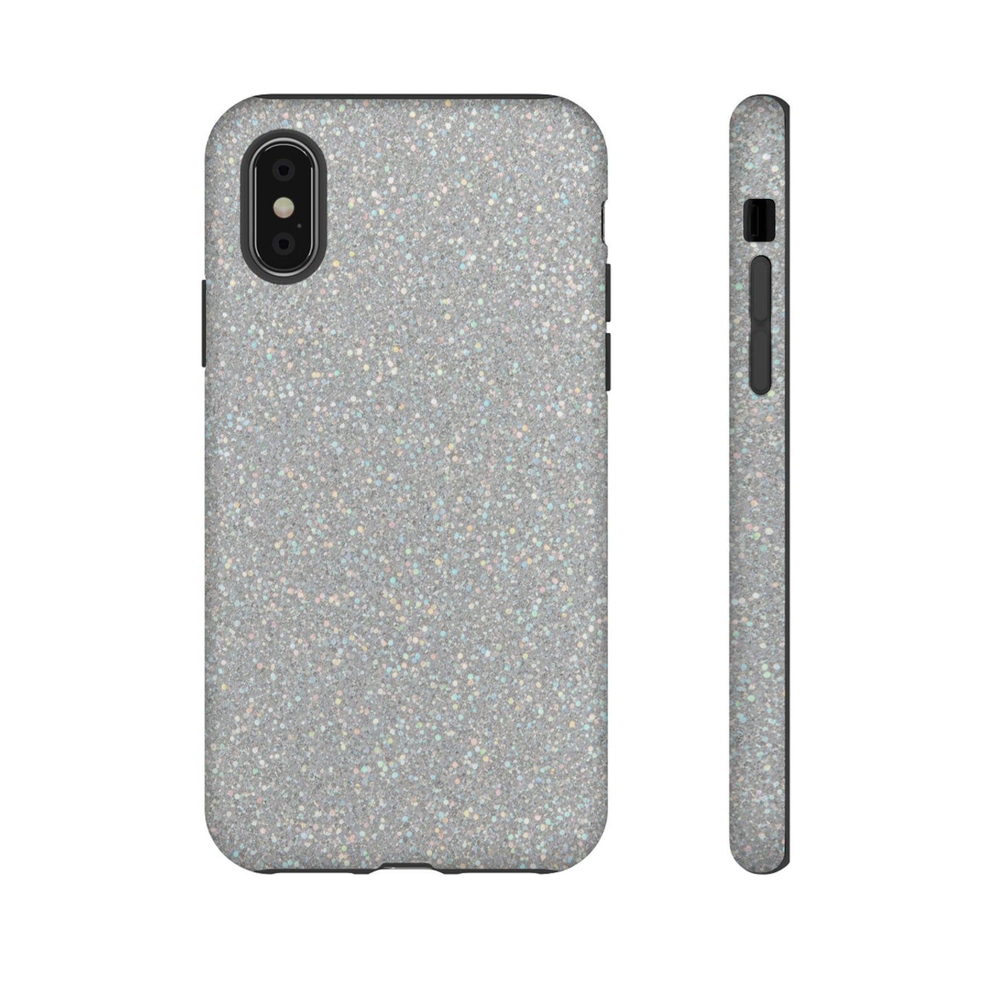 Glitter Silver Tough Phone Case — Sparkling Protective Phone Case