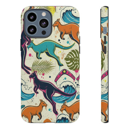 Tough Cases — Colorful Surfing Kangaroo Phone Case