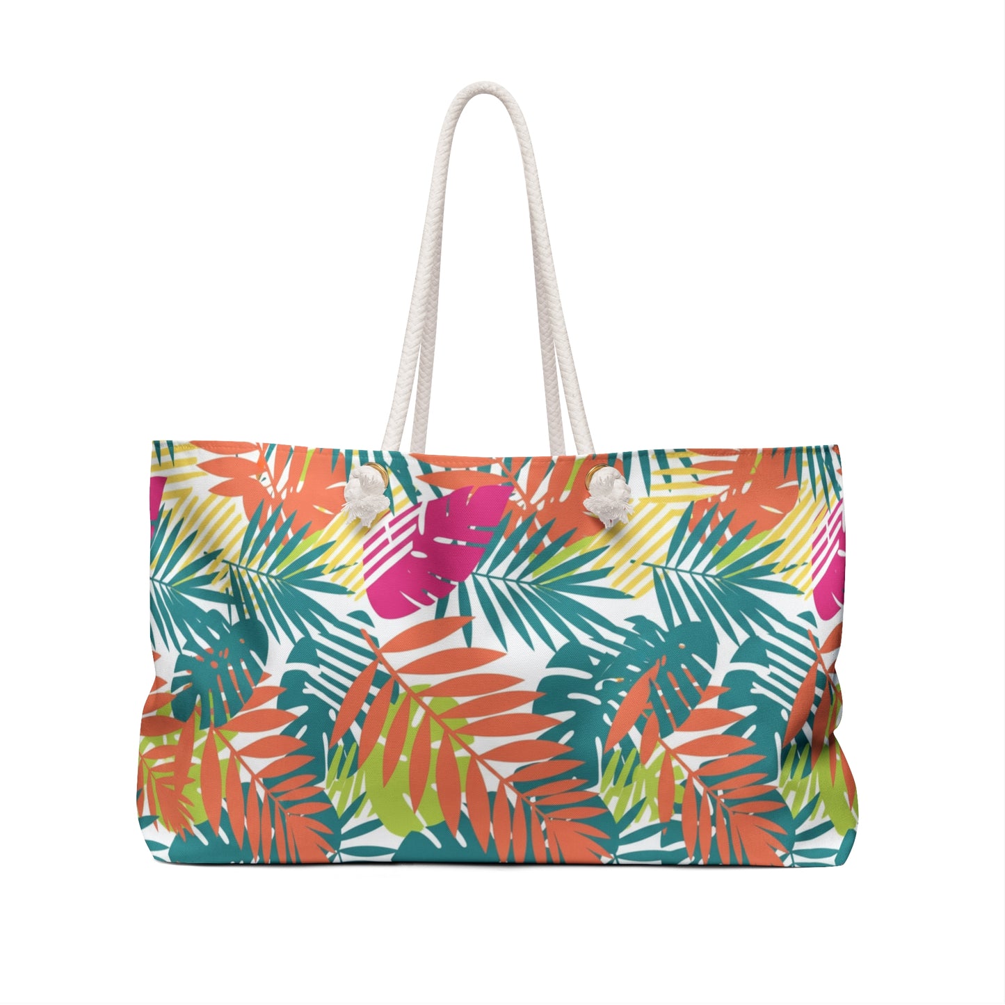 Tropical Palm Weekender Bag — Colorful Leaf Travel Tote