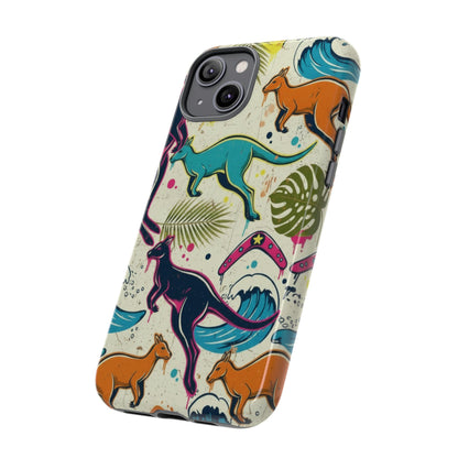 Tough Cases — Colorful Surfing Kangaroo Phone Case