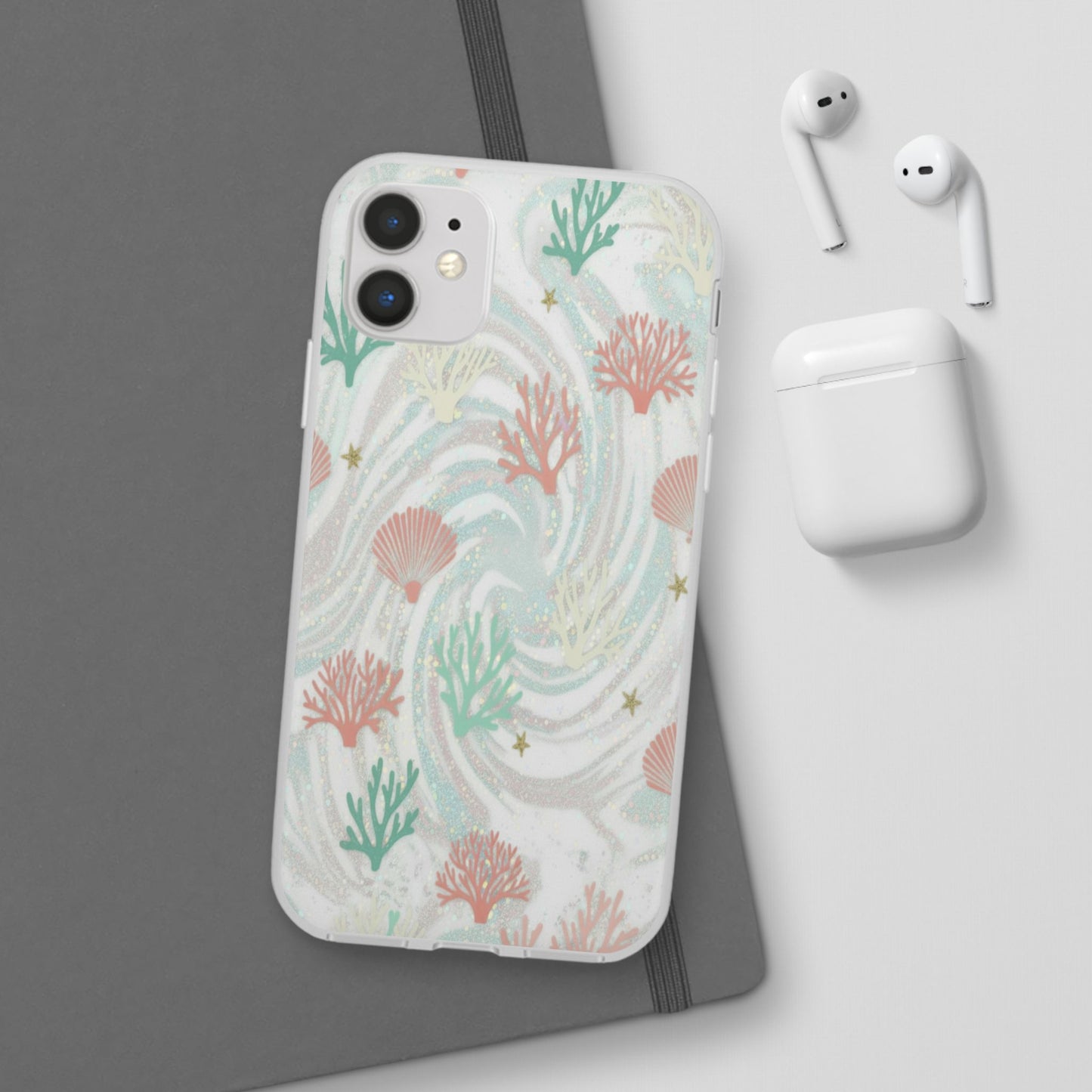 Pastel Seashell Phone Case — Coral Reef Wave iPhone Cover