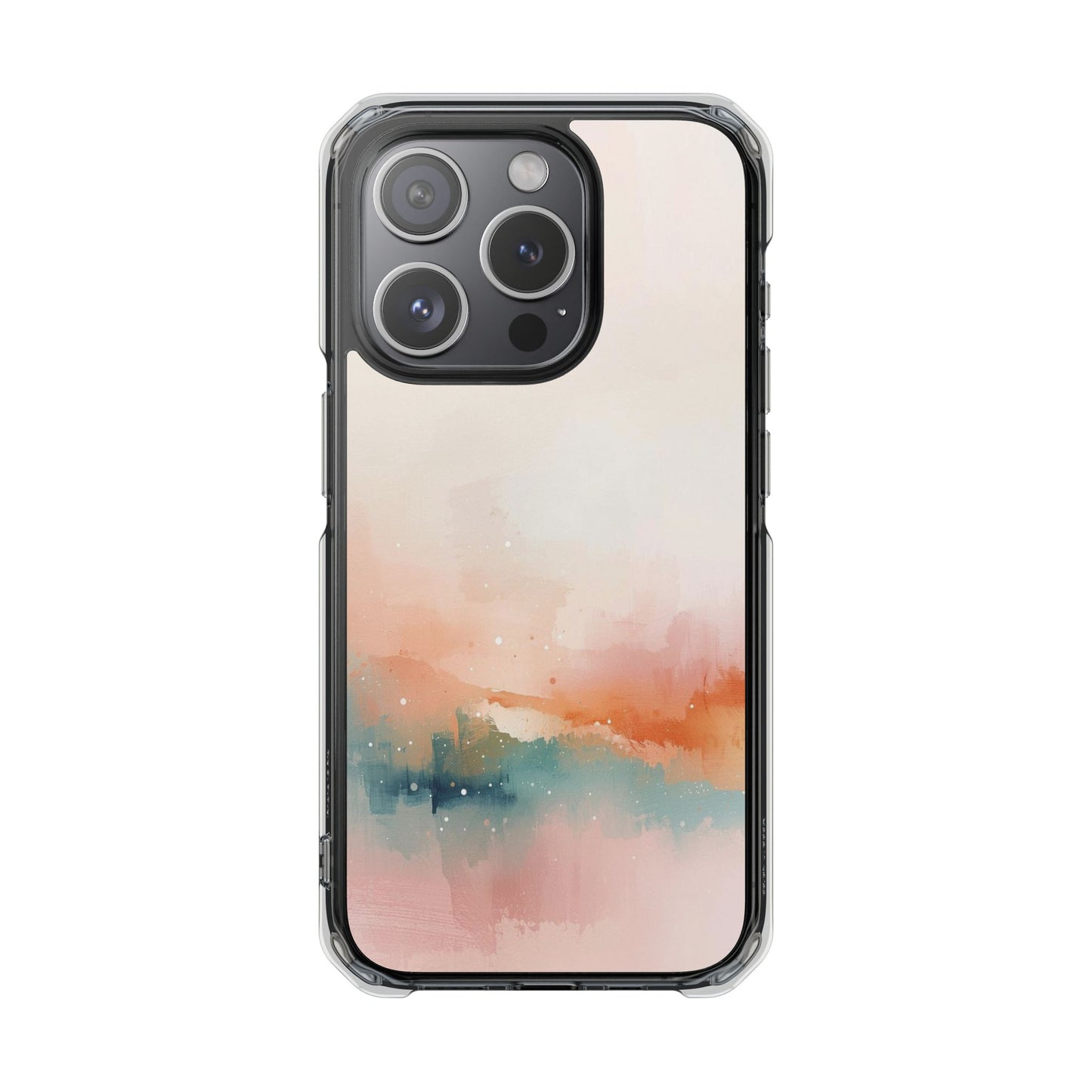 Clear Magnetic Impact Phone Case — Pastel Watercolor Sunset Design
