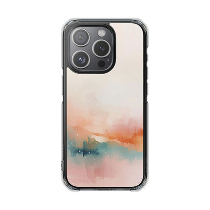 Clear Magnetic Impact Phone Case — Pastel Watercolor Sunset Design