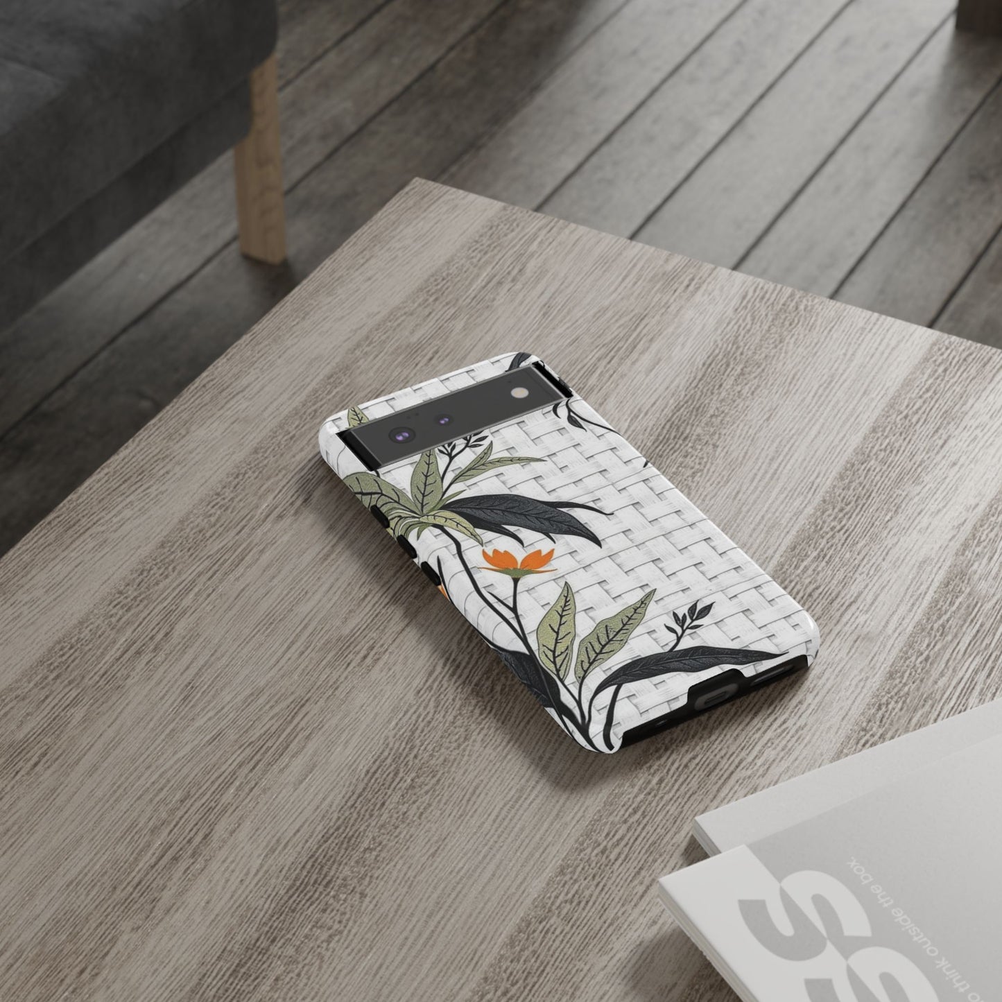 Floral Woven Tough Phone Case — Protective Botanical iPhone Cover