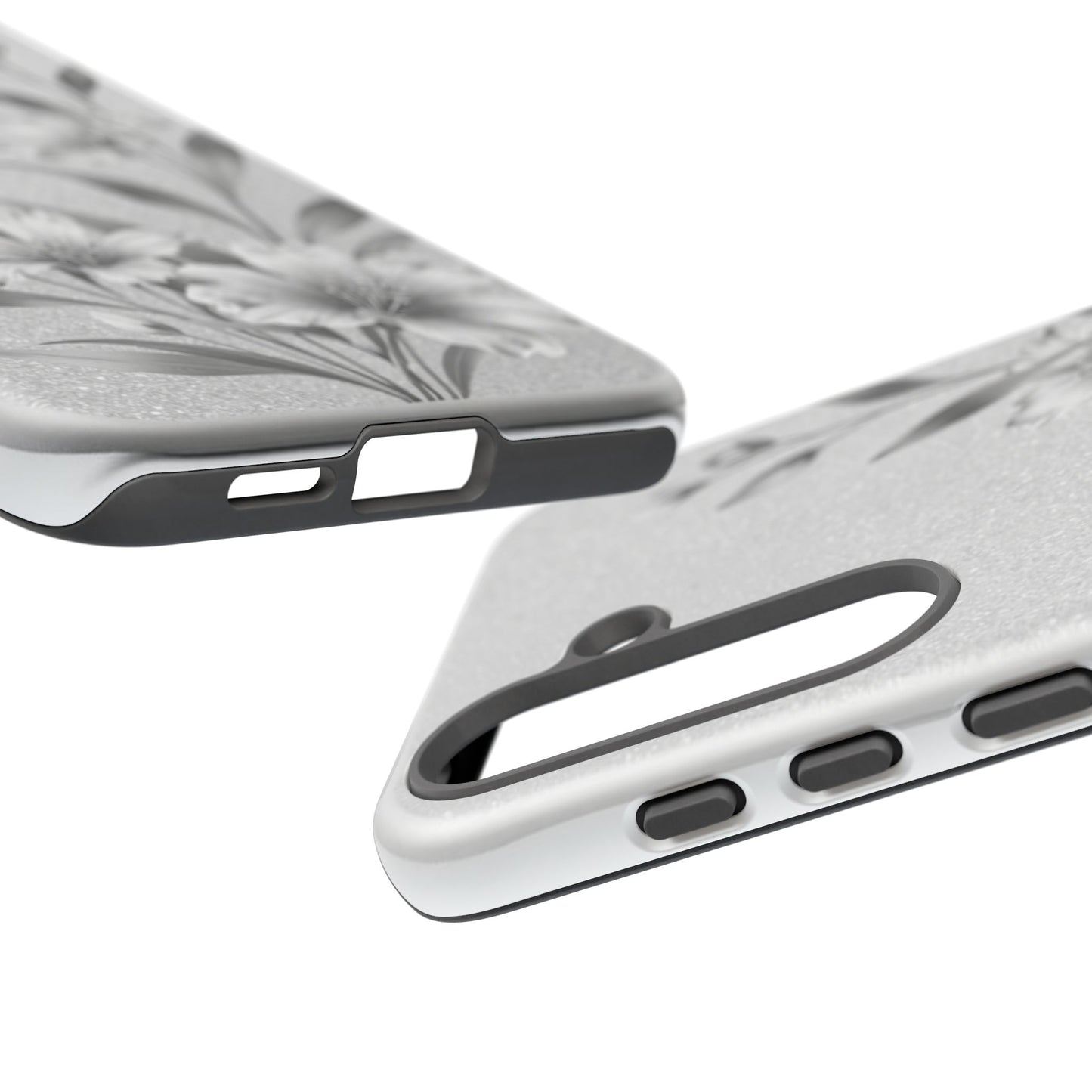 Floral Monochrome Phone Case — Elegant Black & White Lily Design