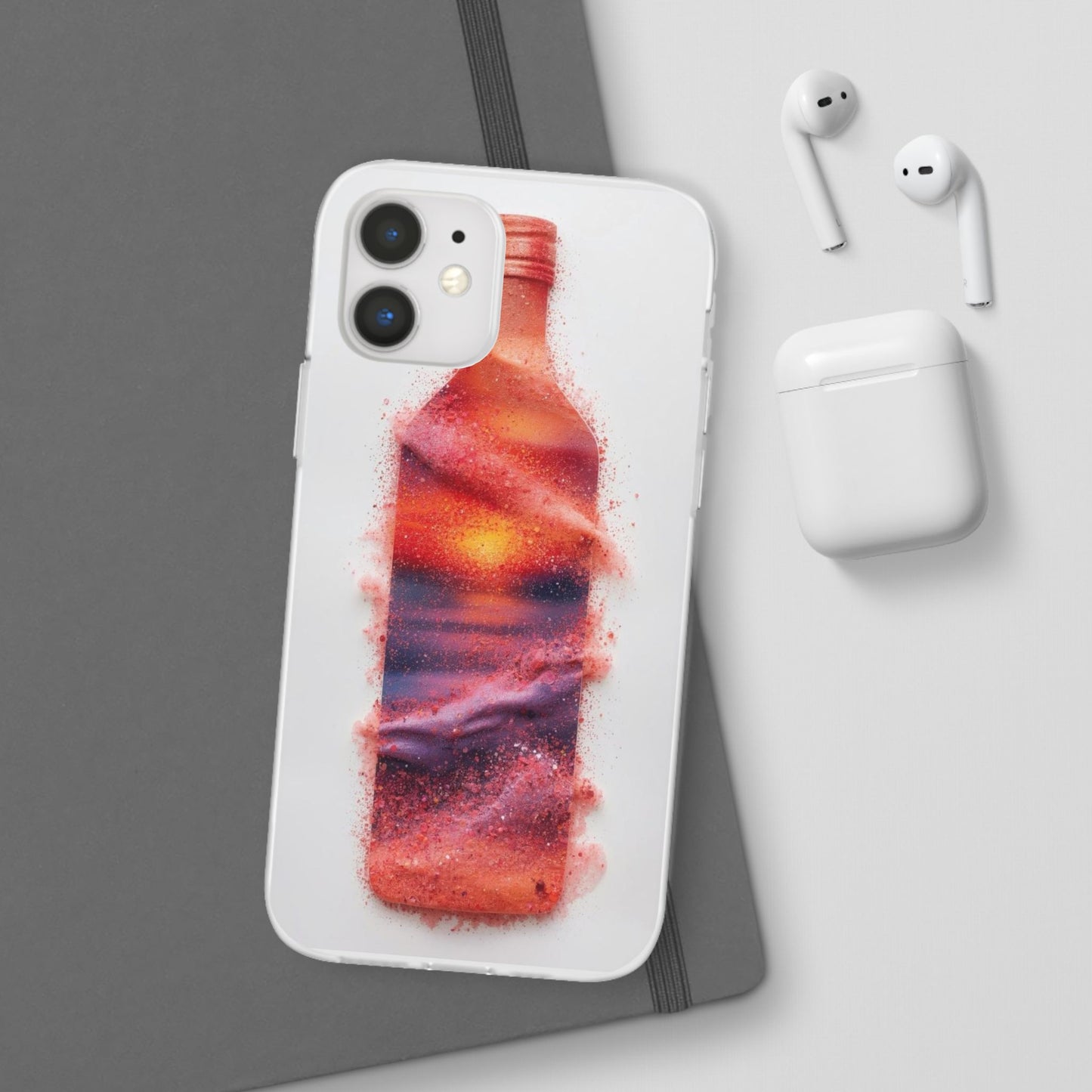 Galaxy Bottle Phone Case — Abstract Cosmic Beverage Design Flexible Case