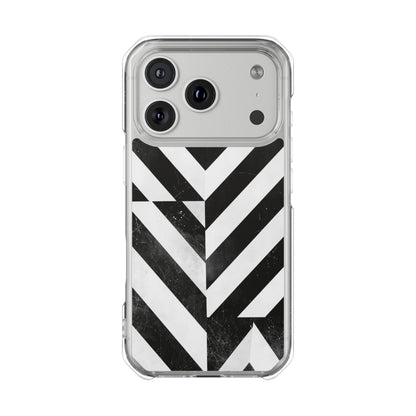 Clear Magnetic Phone Case — Bold Black & White Chevron Impact Design