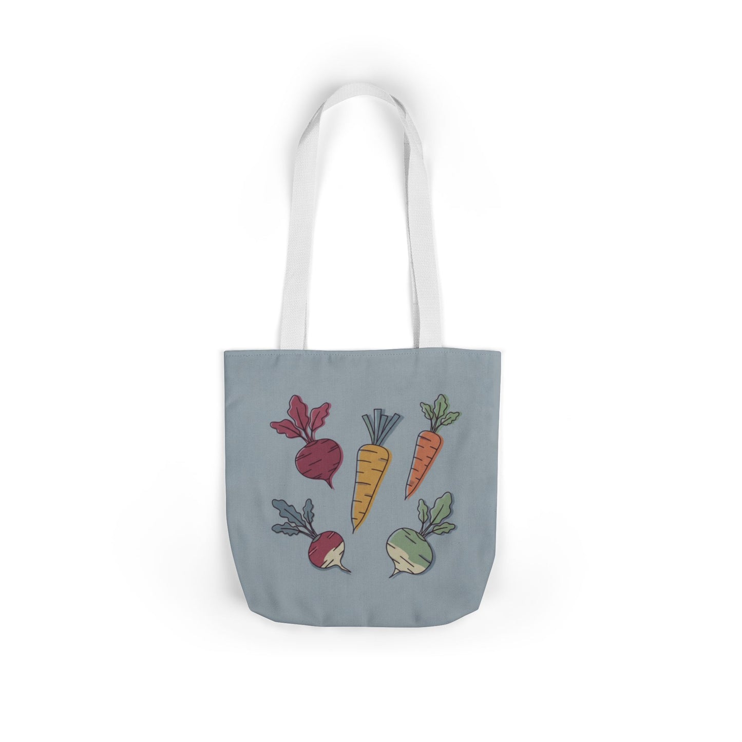 Vegetable Sketch Tote Bag — Carrot & Beetroot Canvas Grocery Tote