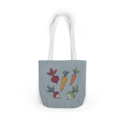 Vegetable Sketch Tote Bag — Carrot & Beetroot Canvas Grocery Tote