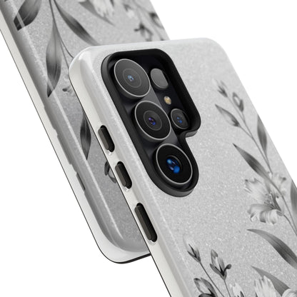 Floral Monochrome Phone Case — Elegant Black & White Lily Design