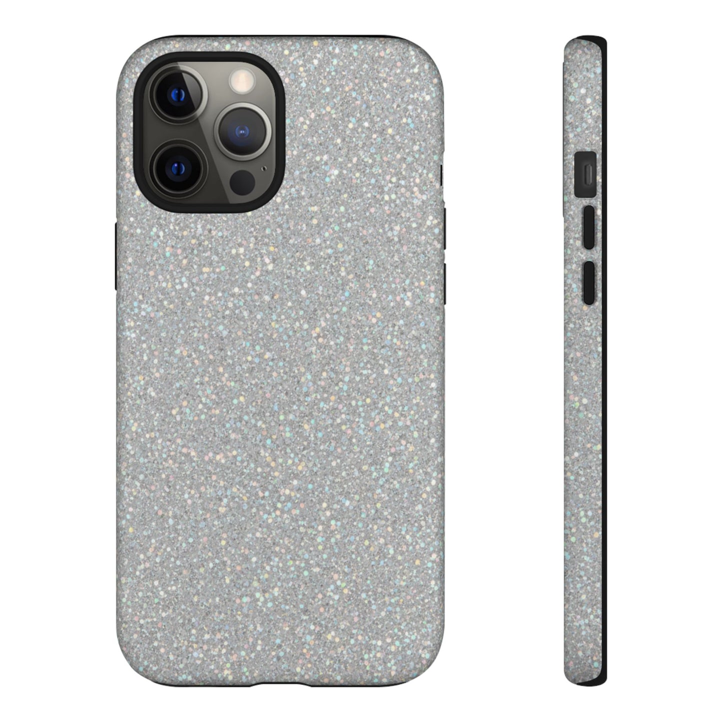 Glitter Silver Tough Phone Case — Sparkling Protective Phone Case