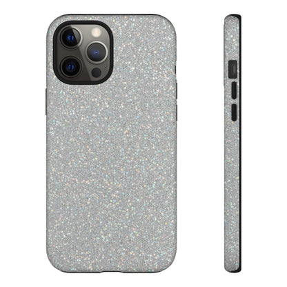 Glitter Silver Tough Phone Case — Sparkling Protective Phone Case