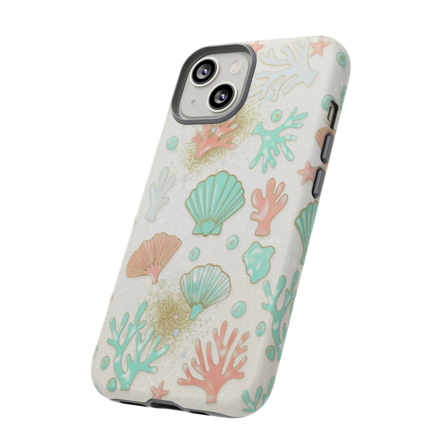 Seashell Coral Phone Case — Pastel Beach Shells Protective Tough Case