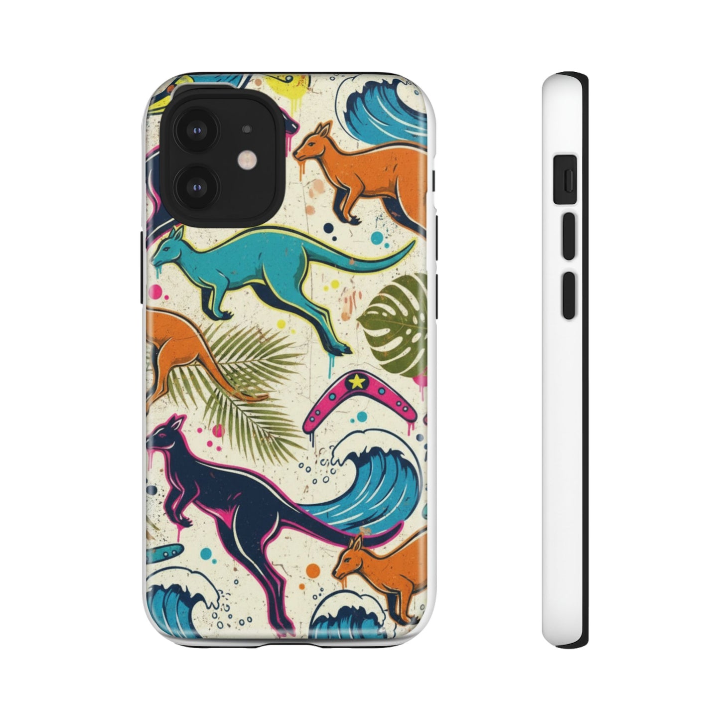 Tough Cases — Colorful Surfing Kangaroo Phone Case