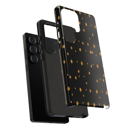 Black & Gold Dot Tough Phone Case — Protective Sparkle Pattern
