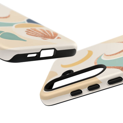 Sea Breeze Tough Phone Case — Retro Waves & Shells Design